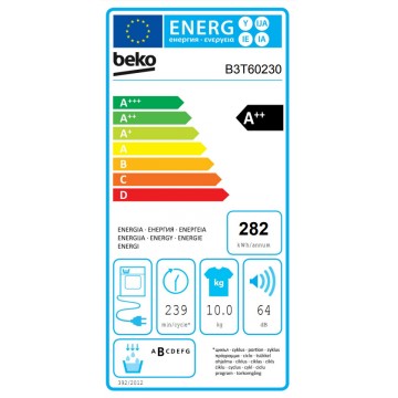 Beko B3T60230 Στεγνωτήριο 10kg A++ με Αντλία Θερμότητας